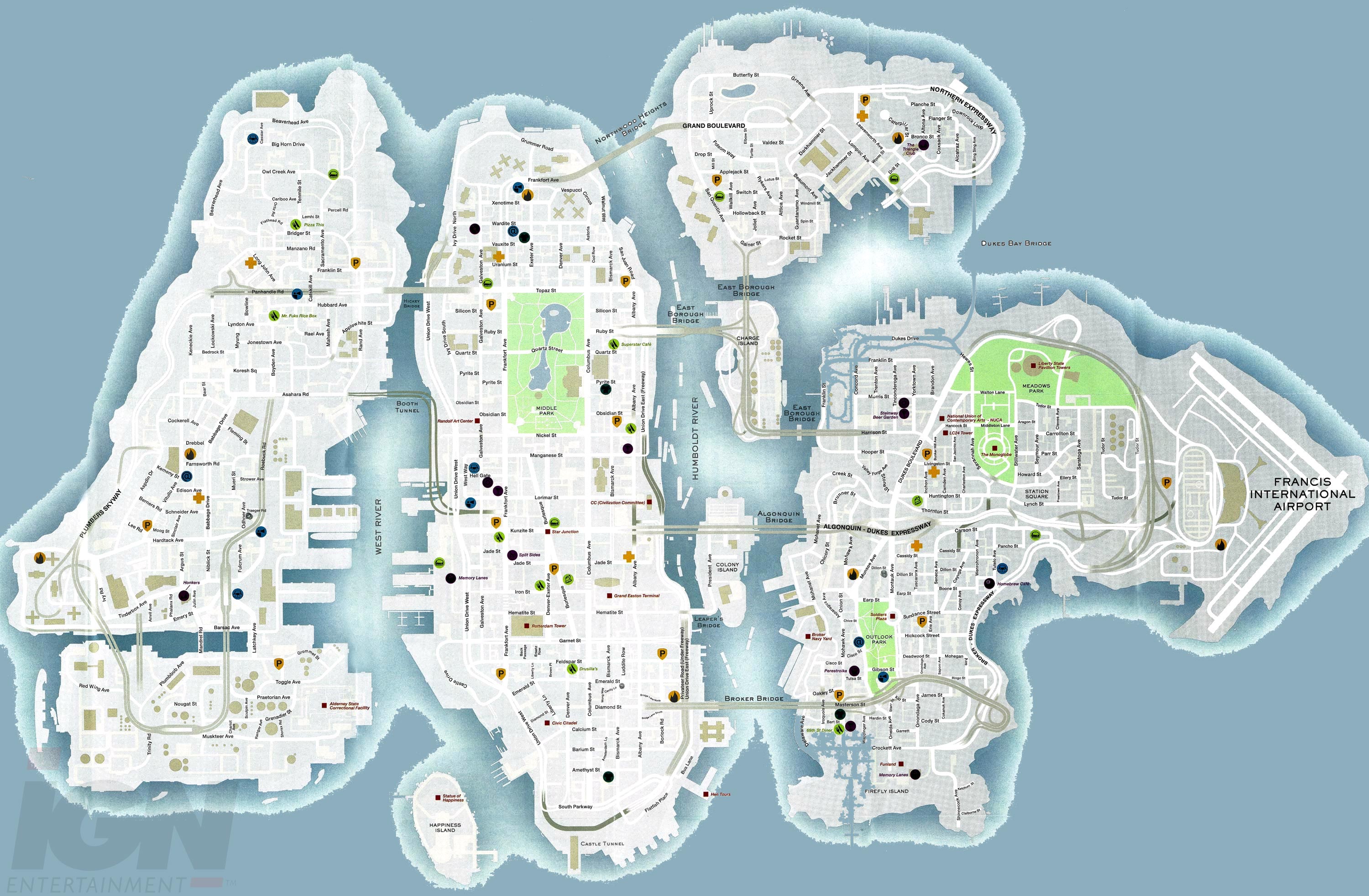 マップ Grand Theft Auto グランドセフトオート４ Gta 攻略wiki アットウィキ